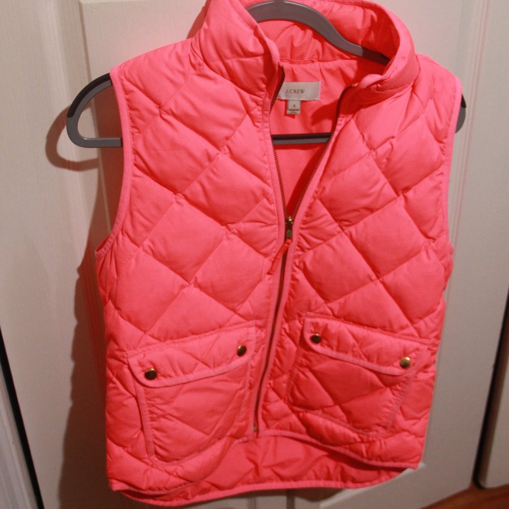 J Crew Pink Puffer Vest